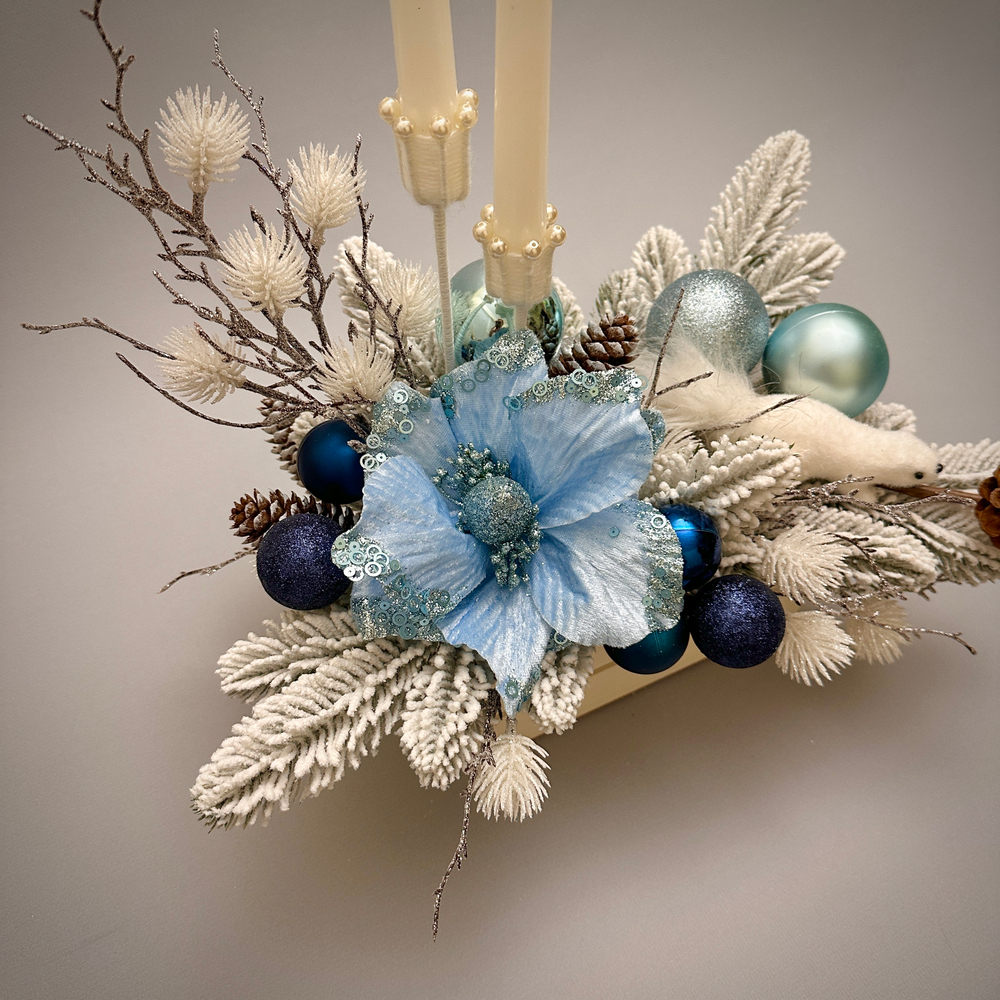 «Снежная сказка» - новогодняя композиция со свечами