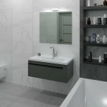 Тумба с раковиной LA FENICE Elba Grigio 80 серая