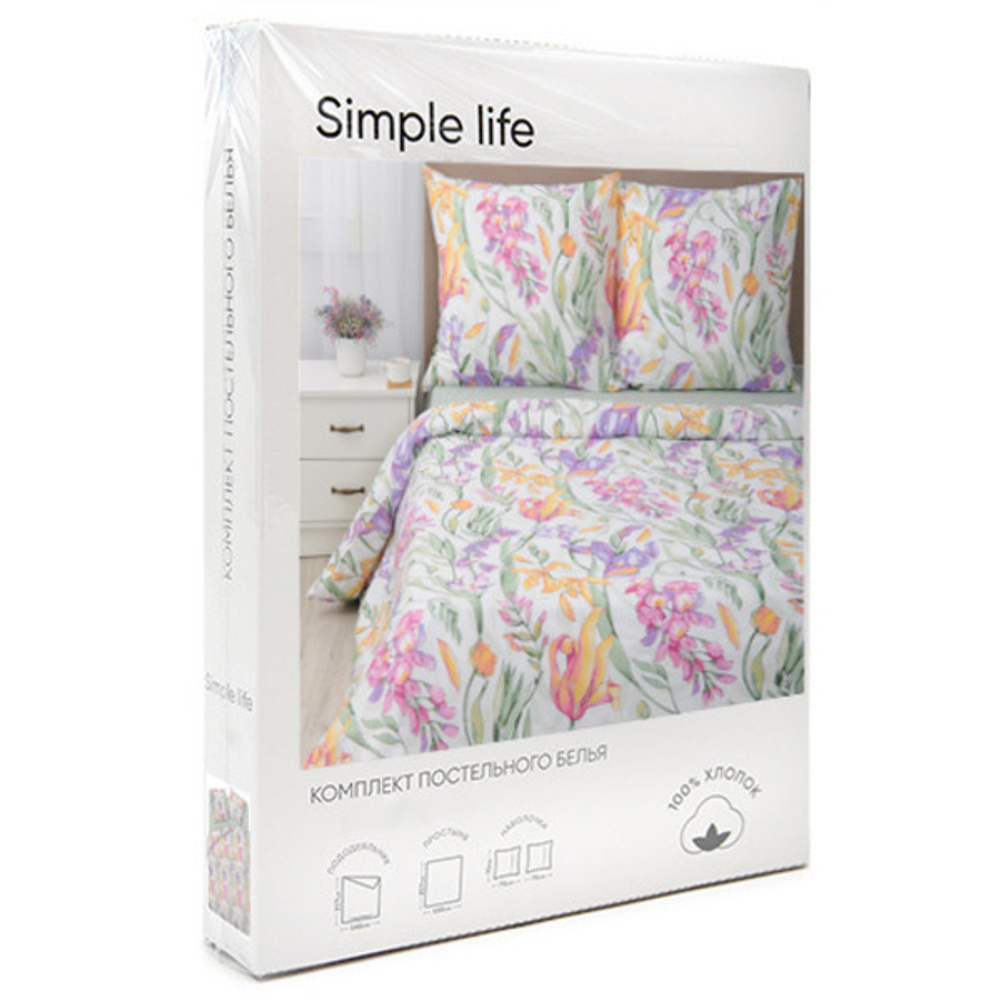 Постельное белье евро бязь «FLORAL» Simple Life