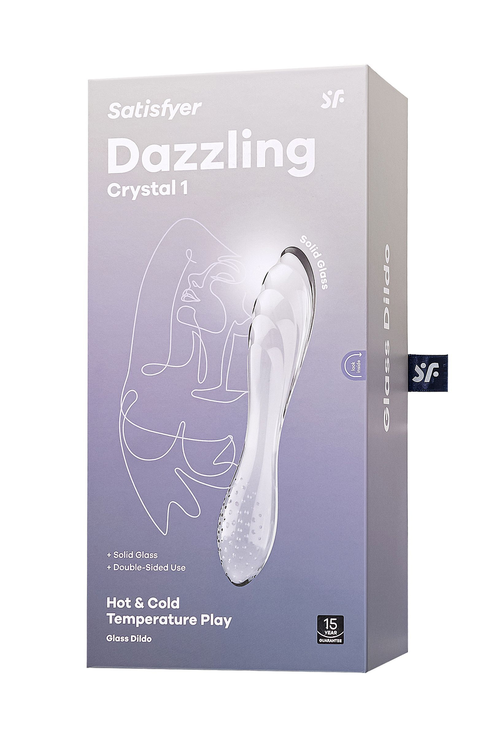 Прозрачный двусторонний стеклянный фаллоимитатор Dazzling Crystal 1 - 18,5 см.
