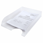 Лоток горизонтальный для бумаг BRAUBERG «Standard», 350×253×65 мм, прозрачный.