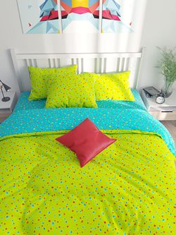 Постельное белье Сказка "Акварель/Акварель" 1,5-сп Наволочка 50х70 см 1 шт Простынь на резинке 90х200 см Пододеяльник 145х215 см, перкаль