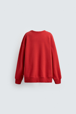 ZARA X DISNEY ТОЛСТОВКА С ПРИНТОМ MINNIE + MICKEY MOUSE, КРАСНЫЙ