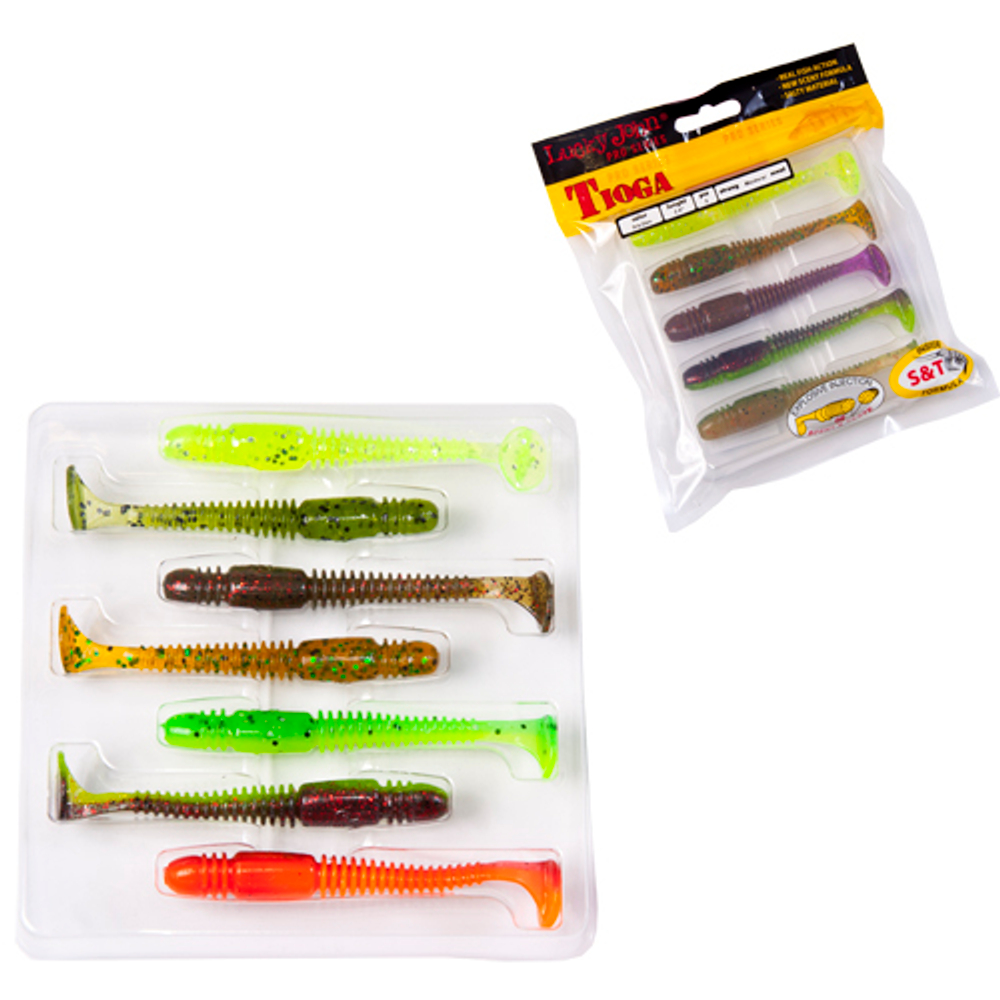 Мягкая съедобная приманка LJ Pro Series Tioga 2.9 in (74 мм), цвет MIX2, 7 шт