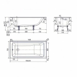 Ванна чугунная Delice Parallel Comfort DLR220503RB 150х70 белая с черными матовыми ручками