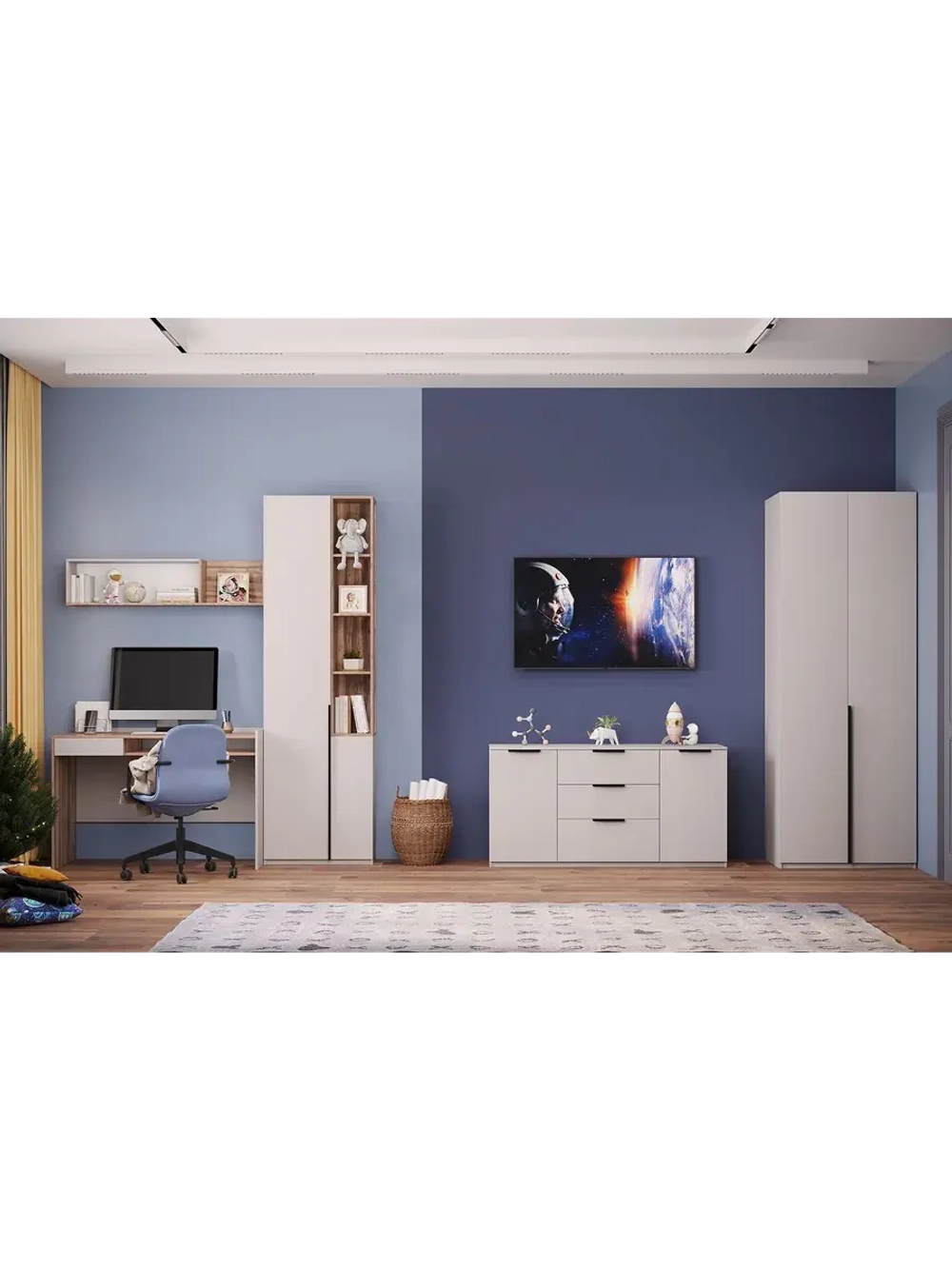 Шкаф для одежды 2-х ств Чарли №22 кашемир