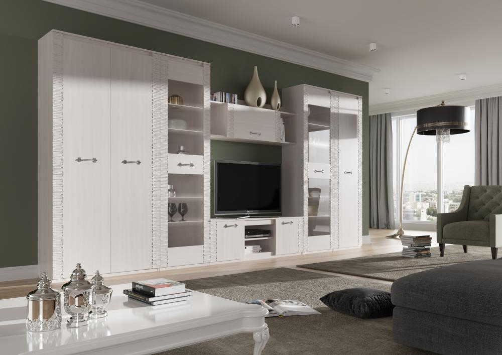 Шкаф 2-дверный "Элана" гостиная Бодега белая