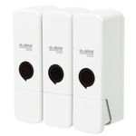 Дозатор тройной 3 х 0,3 л для жидкого мыла/шампуня/геля LAIMA PREMIUM, НАЛИВНОЙ, белый, 609500