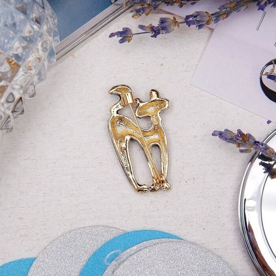 Брошь "Кошка", цвет  золото