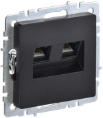 BRITE Розетка компьютерная двойная RJ45 кат.5E РК10-2-БрЧ черный IEK
