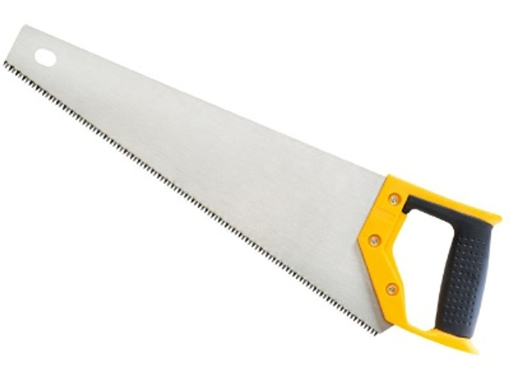 Ножовка по дереву 450мм закаленный зуб 5мм, 2-ух сторонняя заточка Пластиковая прорезиненая ручка