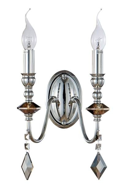 Настенный светильник Crystal Lux MERCEDES AP2 CHROME/SMOKE