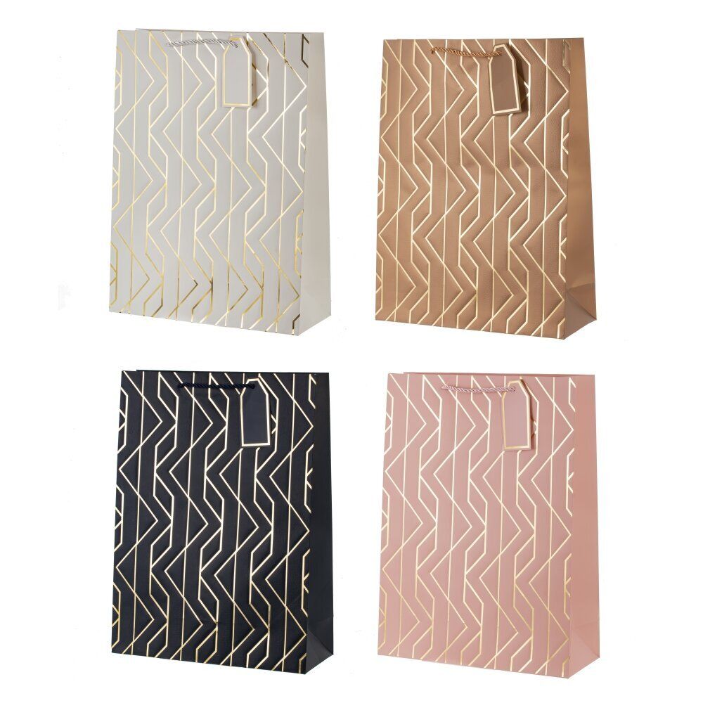 GAEM Пакет подарочный L (бумага 210г/м2, блок 12шт), L31 W12 H42 см, 5в.