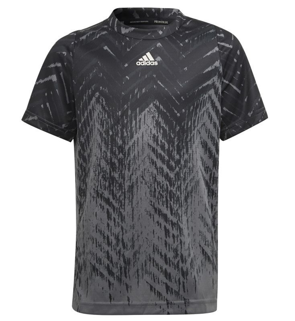 Футболка для мальчика теннисная Adidas B FL Printed T - black