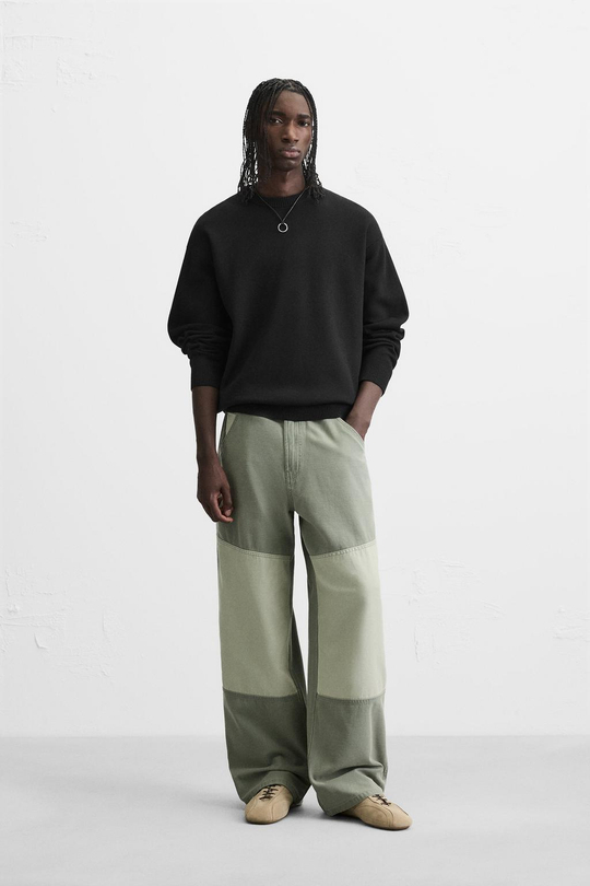 ZARA СВИТЕР ИЗ МЯГКОЙ ТКАНИ С РЕЛЬЕФНЫМ УЗОРОМ, ЧЕРНЫЙ