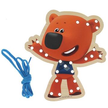 Игрушка деревянная Ми-ми-мишки шнуровка Кеша 18*17 см Буратино