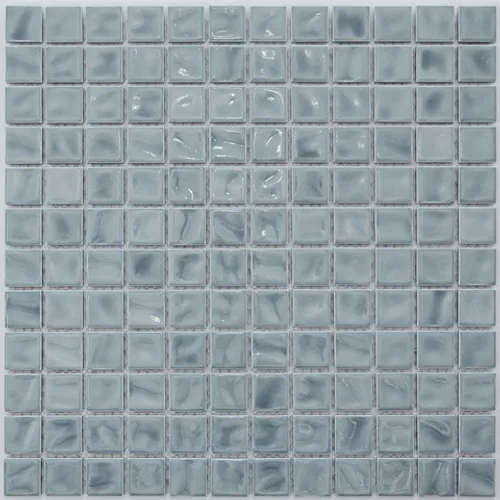 Мозаичная плитка из керамики P-536 Porcelain глянцевая рельефная голубой серый
