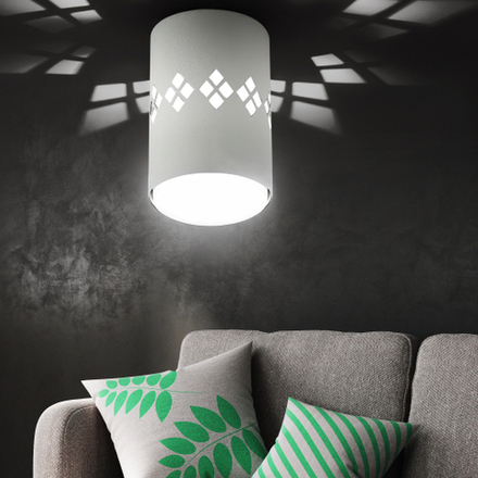 Светильник накладной ЭРА OL10 LD GX53 WH под лампу GX53 со светодиодной подсветкой 1Вт белый