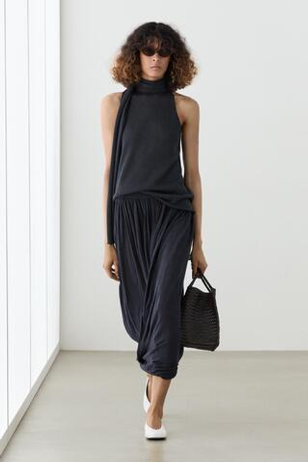Massimo Dutti Юбка-баллон с драпировкой, темно-синий