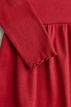 H&M Трикотажное платье в рубчик, красный