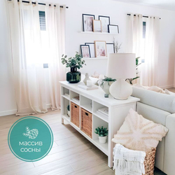 Тумба, 157х74х40, Кантри 00, с открытыми полками, белый лак