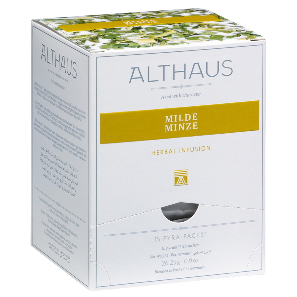 Чайный напиток травяной Althaus Milde Minze, Нежная Мята в пирамидках, 15 шт