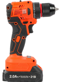 Дрель-шуруповерт аккумуляторная бесщеточная Спец БДА-21-Б, 21 В Li-ion 2x2 Ач