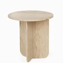 Кофейный стол Veda Ø41х41 см, бежевый известковый итальянский мрамор