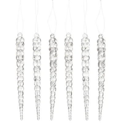 Подвеска «Хрустальная сосулька» 15 см (набор 6 шт)