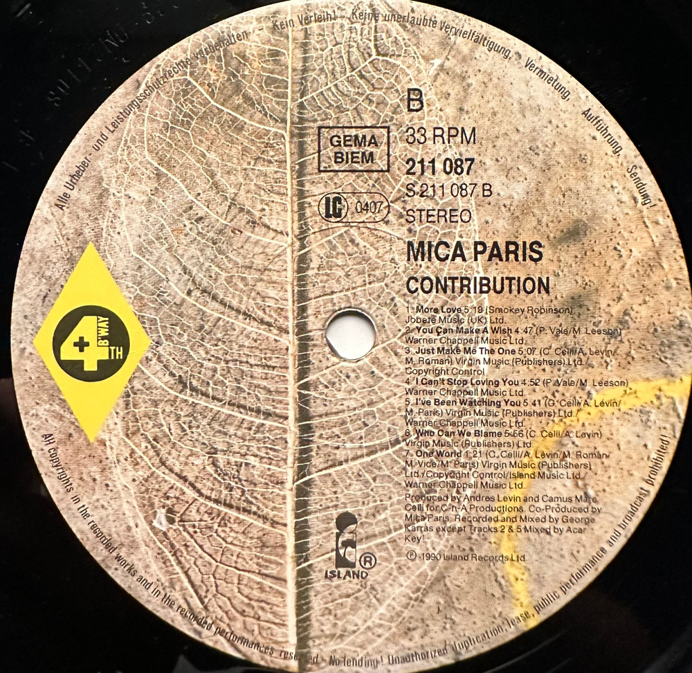 Mica Paris - Contribution (Европа 1990г.)