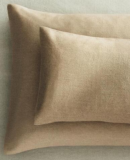 ZARA HOME ОДНОТОННАЯ НАВОЛОЧКА, ПЕСОЧНЫЙ