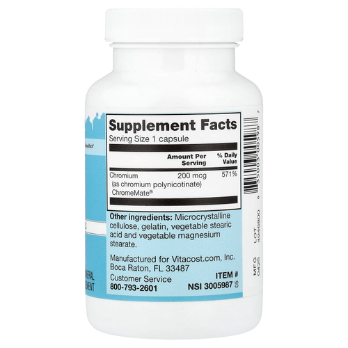 Vitacost, хром ChromeMate®, 200 мкг, 300 капсул