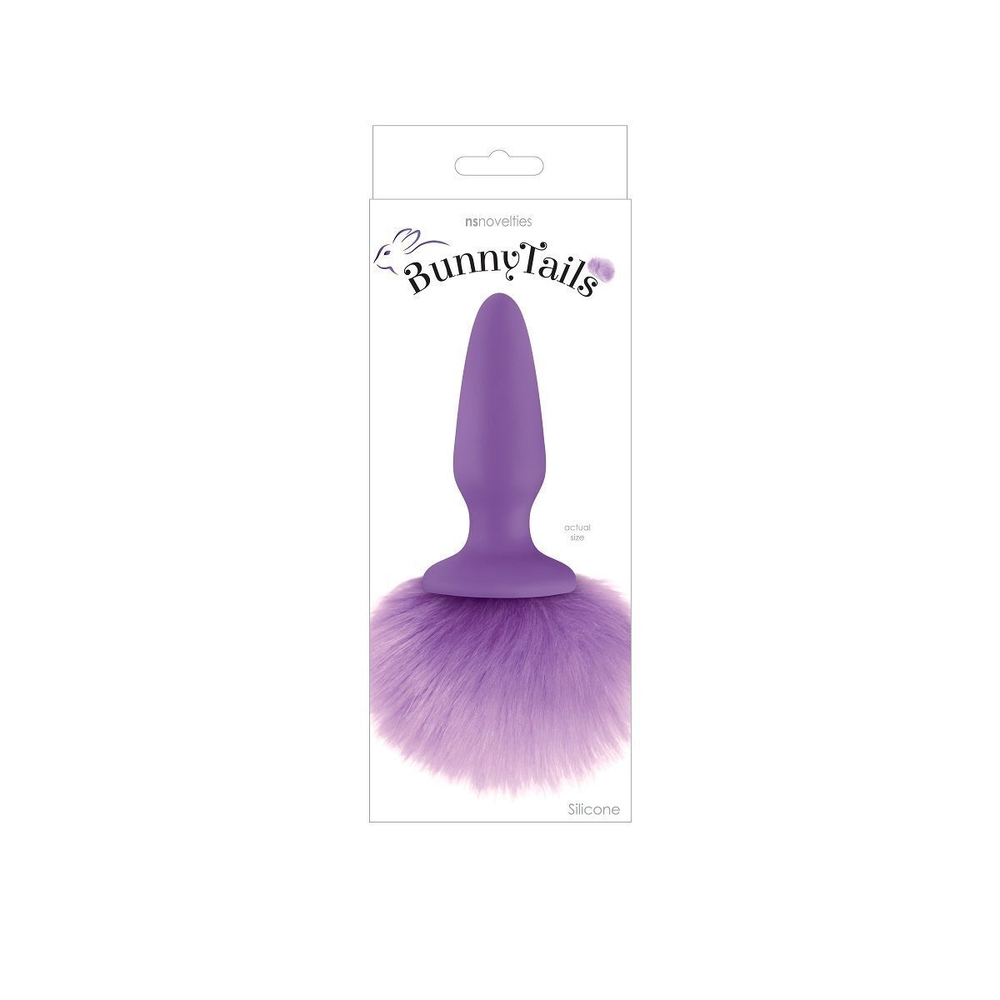 Фиолетовая анальная пробка с фиолетовым заячьим хвостом Bunny Tails Purple (Цвет: фиолетовый)
