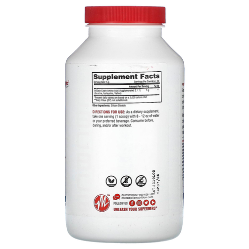 Metabolic Nutrition, BCAA, без добавок, 300 г (10,58 унции)