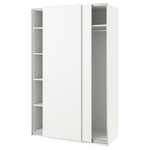 Шкаф-купе PAX HASVIC IKEA комбинация с 4 полками (белый)  230*50*260
