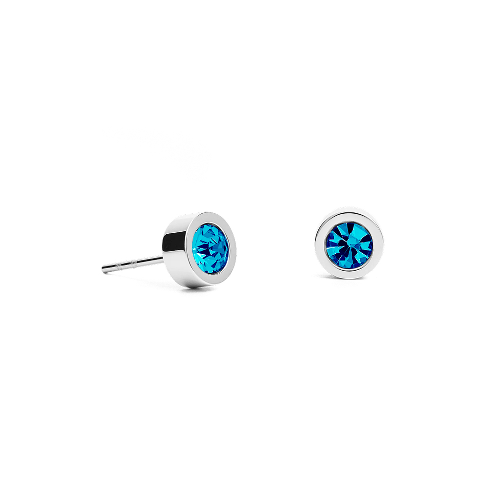 Серьги пусеты Fiore Luna Aquamarine 6х3 мм SWE126 AQ S