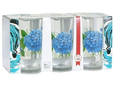 Набор стаканов "Гортензия" 6шт 230мл (высокие)