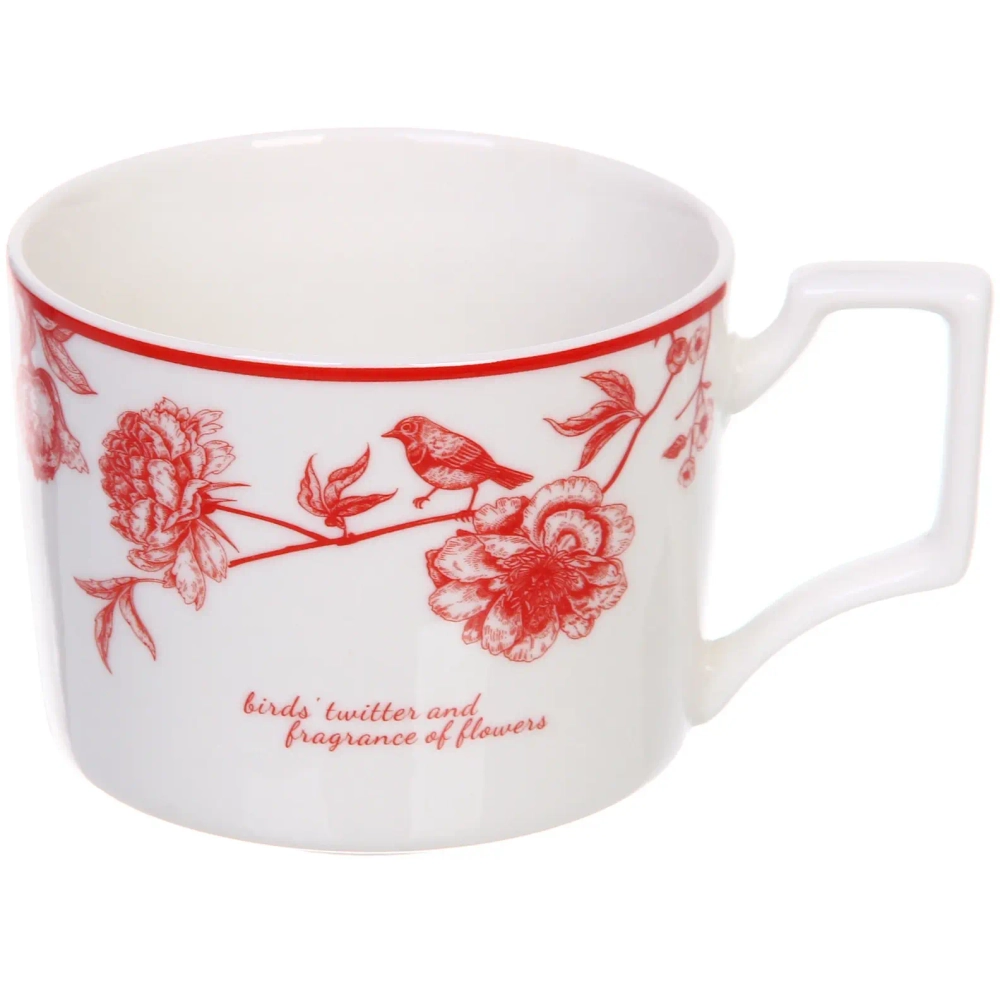 Чайная пара «Шарм» (кружка 270мл, блюдце,ложка) красная
