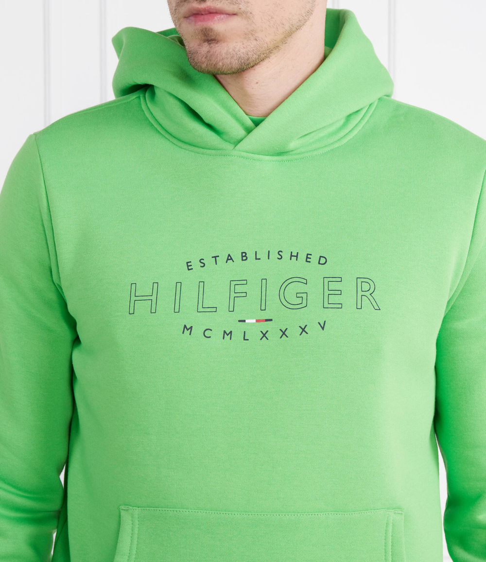 Худи hilfiger curve logo hoody Tommy Hilfiger - зеленый(MW0MW30013)