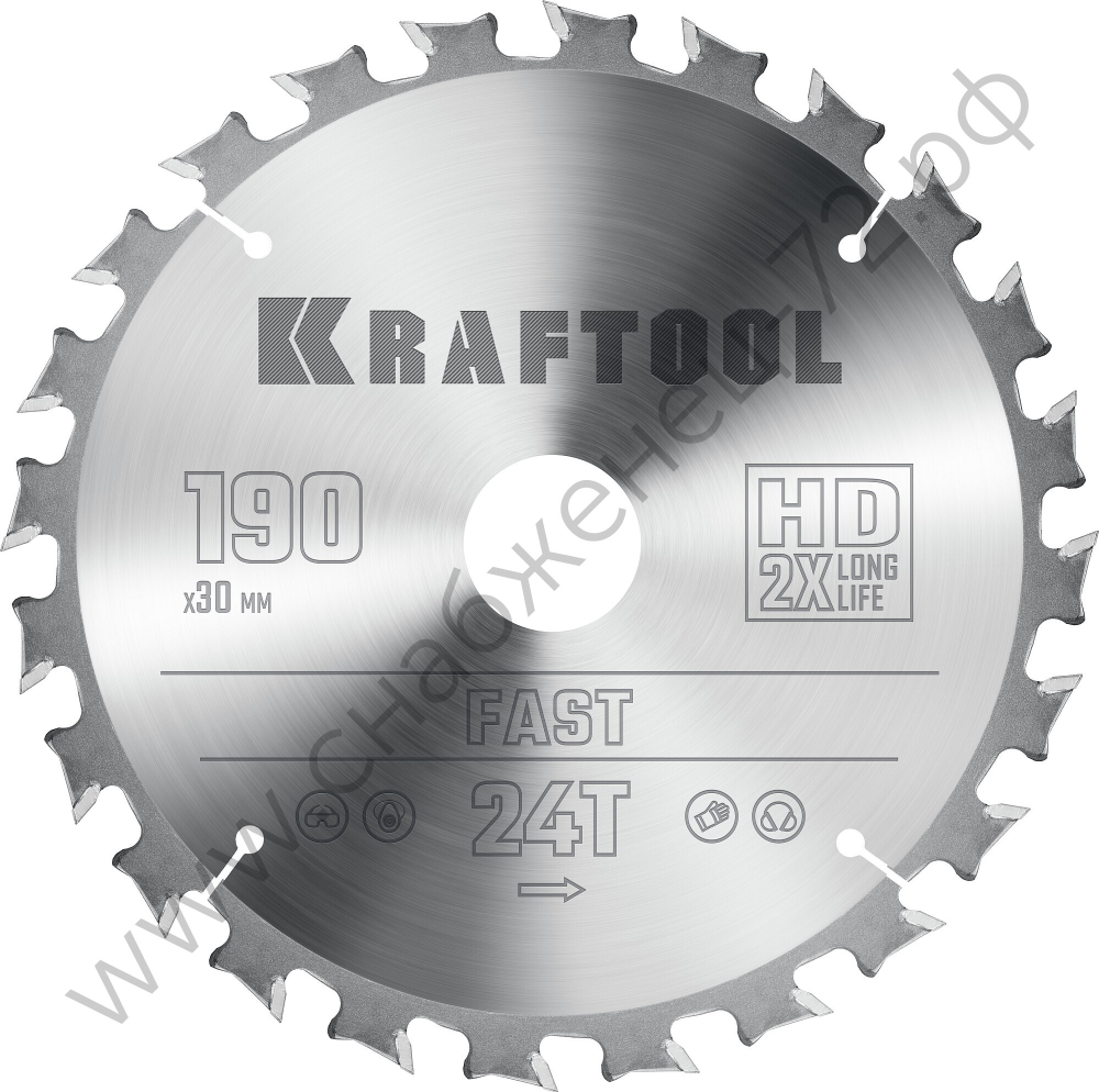 KRAFTOOL Fast 190х30мм 24Т, диск пильный по дереву