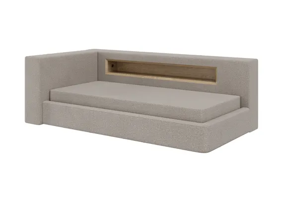 Диван-кровать Cube c нишей L (бежевый, рогожка)