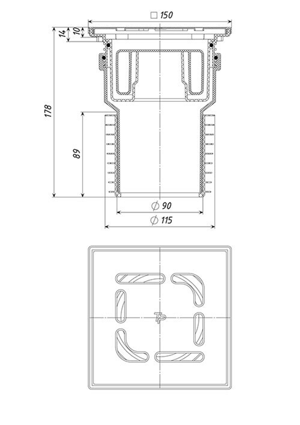 ТП-73Ds Трап универсальный D90-115