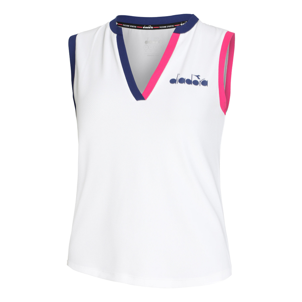 Женская теннисная майка Diadora Icon Tank Top Women - White, Multicoloured