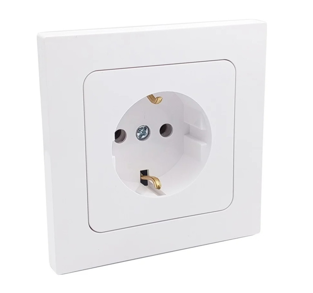 Розетка 1 местная Bylectrica АСТРУМ 16А с/з белая РС16-0502 IP20