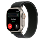 Браслет Apple Trail Loop, чёрный со светлой пряжкой, для Apple Watch 44, 45, 46 мм, Ultra и Ultra 2 (дизайн 2024), M/L