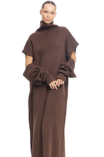 Платье с отстегивающимися рукавами WARM UP Brown