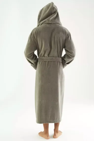 Махровый мужской халат 7230 хаки Nusa Турция