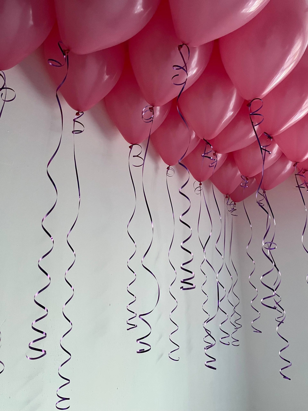 Воздушные шары под потолок розовые №3841