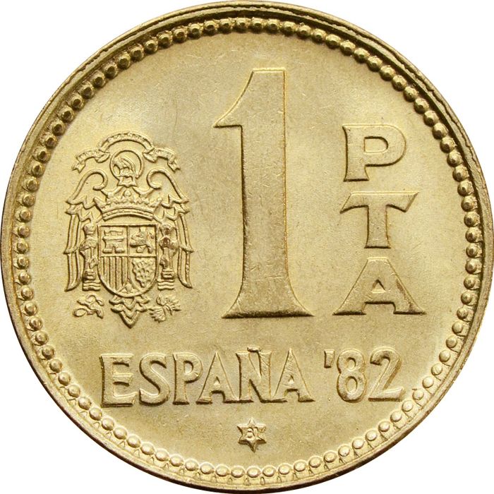1 песета 1980 Испания Чемпионат мира FIFA