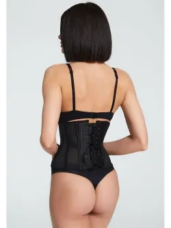 Черный прозрачный корсет MINI